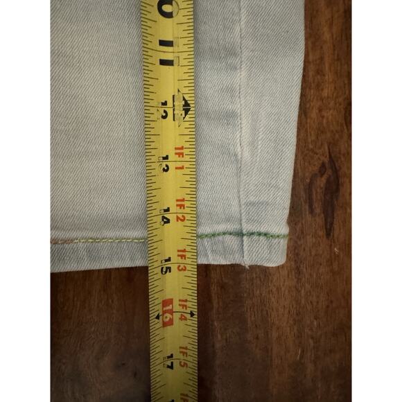 Judy Blue Mid Rise Rainbow Thread Light Wash Denim Shorts Coastal Everyday 1XL - Picture 5 of 10